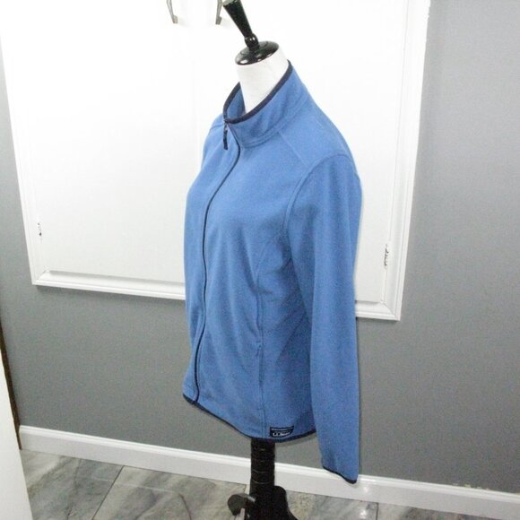 L.L. Bean Blue Zip Front Long Sleeve Fleece Size Large - Picture 2 of 4